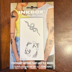 NEW AND UNOPENED Inkbox temporary tattoos Koi fish and snake